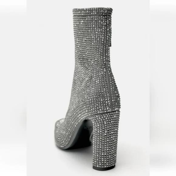 ZARA RHINESTONE HEELED ANKLE BOOTS - Picture 6 of 14
